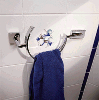 Die Quadratur des Kreises: Handtuchhalter aus der Serie "Lavillette" von Duravit.