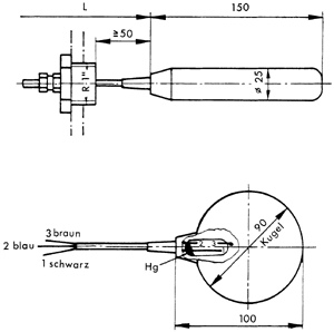 Bild 5: Schwimmerschalter mit Schwimmer aus Polyethylen in Hohlzylinder- oder Kugelform mit eingebautem Quecksilber- oder Mikroschalter (Bild: Kobold Messring GmbH).