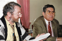 Dietrich Roese (links) löste Manfred Poetzschner nach dessen Rücktritt als Landesinnungsmeister ab. Zusammen mit Geschäftsführer Heinz Bohnstädt (rechts) will er weiter für die Stärkung der Berufsorganisation Thüringen kämpfen.