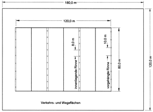 Bild 3: Vereinfachter Lageplan des Gebäudes für die Beispielberechnungen.