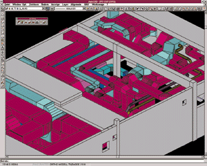 Die AutoCAD-Applikation von "pit-cup Computerunterstütztes Planen" bietet in der Gebäudetechnik eine Kollisionsüberprüfung, bei der alle Gewerke und deren Lage bei der Konstruktion berücksichtigt werden können. So wird zum Beispiel verhindert, daß Lüftungskanäle an Stellen verlegt werden, an denen bereits Heizungsrohre oder elektrische Leitungen verlaufen.
