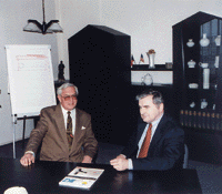 Wolfram Wenzel (r.) und Josef Makalous standen Christopher Strobel und Günther Klauke in Teplice Rede und Antwort.