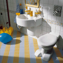 Hygiene kann auch Kindern Spaß machen: das beweist unser Beispiel mit den neuen Keramikelementen, die sowohl für den Privathaushalt als auch für den Einsatz in Kindergärten geeignet sind.