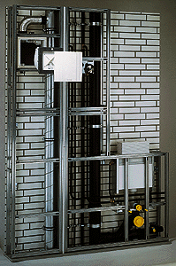 Bild 2: Einrohrlüfter in Vorwandsystem (GIS).