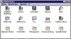 Die 32bit-Version zeigt alle verfügbaren Programmteile auf einen Blick. Der Komfort bei einer 32bit Software: lange Dateinamen, echten Parallelbetrieb mehrerer Programme, integriertes Mail uvm.