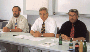LIM Scharf und seine beiden Stellvertreter Hehner und Hagemann beider Diskussion.