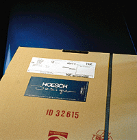 NVE Barcode-Aufkleber auf einer Liefereinheit.