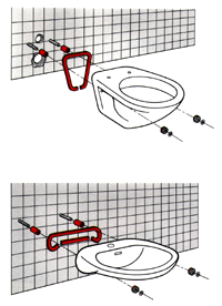 Reduzierung des Körperschallgeräusches von wandhängenden Klosettanlagen bei Montage des Schallschutz-Sets (Bild: Schwab):
