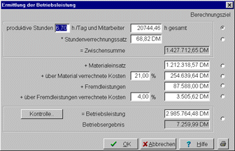 Bild 8: Ermittlung der Betriebsleistung