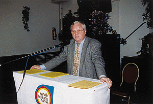 Landesinnungsmeister Bruno Schliefke während der Darlegung des Vorstandsberichtes.