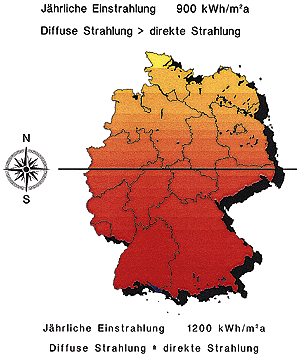 Bild 2: Strahlungsangebot im Jahresmittel.