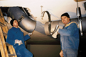 Keine "leichte Arbeit" war die Verlegung der 400er Gußrohrleitungen.