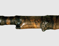 Bild 2: Unsachgemäße Verarbeitung des Kupferrohres. Hier fehlte wohl die passende Red-Muffe?