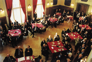 Blick in das Düsseldorfer "Präsidentenschlößchen" - Regierungspräsidium.