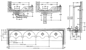 Bild 4: Standurinalanlage System ERNST ohne Wasserspülung für Standbreiten von 600 und 680 mm (Hygiene-Technik).