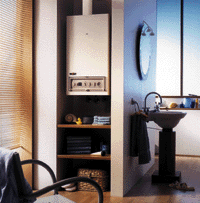 Bild 1: Beispiel für den Einbau einer Gasbrennwerttherme.