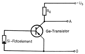 Bild 1: Schaltbeispiel für eine Verstärkerstufe mit Fotowiderstand.