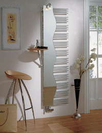 "Yucca Mirror" und "Nova Mirror" Design-Heizkörper mit Spiegel.