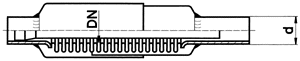 Bild 3: Vorgespannter Axialkompensator mit Schweißenden, Leitrohr und Schutzrohr.