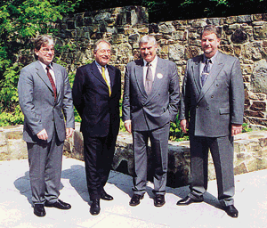 Die "Führungsspitze des Landesverbandes Niedersachsen: Reiner Möhle, Walter Heitmüller, LIM Karl-Fritz Gertjejanßen, stv. LIM Friedrich Budde (v.l.n.r.).