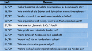 Mehrteiler: Diesmal als Schwerpunktthema bearbeitet, aber bereits in den Folgen 3 und 4 von "Handwerk & Marketing" enthalten. Um sich vom fachfremden Wettbewerb positiv abzuheben, gibt es eben viele Wege.