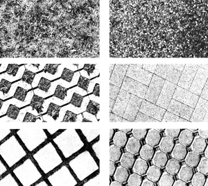 Bild 5: Wasserdurchlässige Deckschichten und Beläge (Quelle: Hessisches Ministerium für Umwelt, Energie, Jugend, Familie und Gesundheit (Hrsg.), "Entsiegeln und Versickern", Informationen zur durchlässigen Befestigung von Oberflächen und zur Versickerung von Regenwasser, 1996).