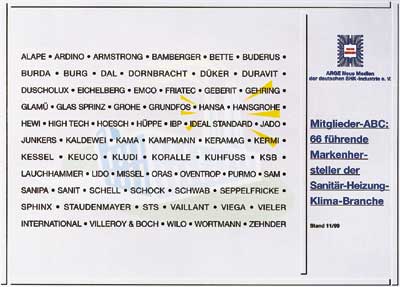 Alle auf einen Blick: Das Mitglieder-ABC der ARGE Neue Medien im November 1999.