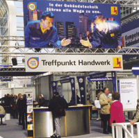 "Treffpunkt Handwerk": Erstmals präsentierten sich der Zentralverband Sanitär Heizung Klima (ZVSHK) und der Zentralverband der Deutschen Elektrohandwerke (ZVEH) auf einem gemeinsamen Stand.