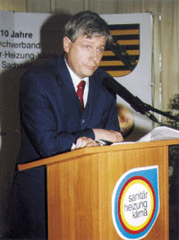 Wolf-Eberhard Kuhl erläuterte den Stellenwert der Solartechnik im Freistaat Sachsen.