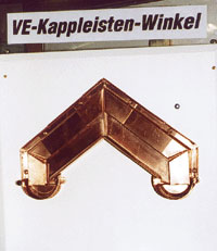 Variable Kappleisten-Winkel ermöglichen Wandanschlüsse in unterschiedlichen Neigungen von 10° bis 60°.