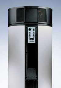 Bild 3: Steckerfertige Brauchwasser-Wärmepumpen (Luft/Wasser) heizen das Brauchwasser mit dem Kompressor auf max. 65°C auf. Eine Führung der Zu- oder Abluft für den Verdampfer in Kanälen ist möglich.