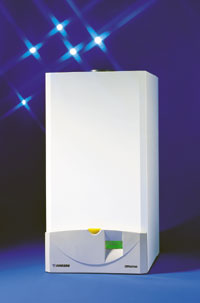 Bild 5: Eine wandhängende Gas-Kesseltherme, die die Auslauftemperatur des Brauchwassers gradgenau regelt.