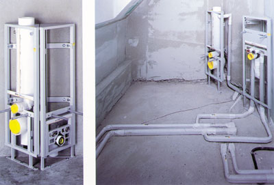 So ist es richtig: Vorwandelemente an die verputzte Wand befestigen. (Quelle: Missel GmbH, Stuttgart)