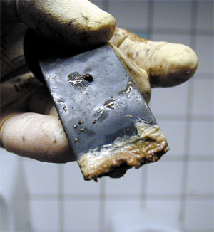 Bild 6: Ablagerungen an einem Schlauchventil.