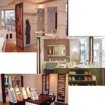 Ein Blick in die Bad Ateliers Bad Oeynhausen und Köln verdeutlicht das Konzept, dem Kunden überall ein umfassendes Angebot vom Komplettbad bis zum Accessoire der Badwelten von Villeroy & Boch zu präsentieren.