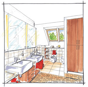 Installateur und Architekt im Teamwork