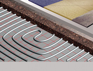 Schemazeichnung Fußbodenheizungssystem Profitherm floor PCM.