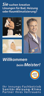 In einem Flyer empfiehlt sich der Innungsbetrieb in vielen Punkten.