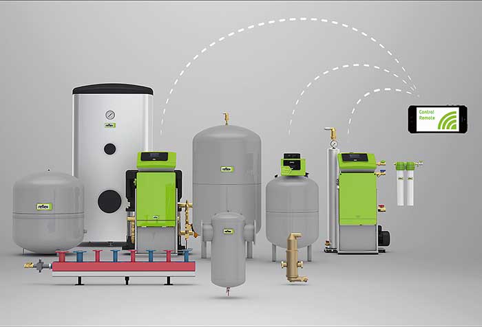 Zugriff aus der Ferne auf Druckhalte-, Nachspeise- und Entgasungsstationen bedeutet: auslesen und analysieren vorhandener Daten, ändern der Softwarekonfiguration, sich aktuelle Meldun­gen und Störungen anzeigen lassen u. a. m. Bild: Reflex