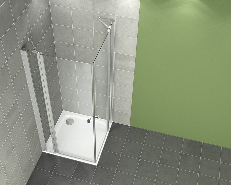 Pendel- und Faltpendeltüren der Serie „individual 3.0“ von Vigour eignen sich für Nischen und Ecklösungen, für alle Duschgrößen und alle Böden. 