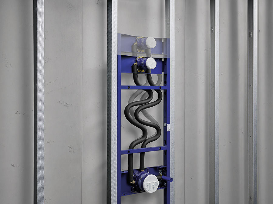 „Neben der Zeitersparnis bei der Installation des ,Rapido Duschrahmens‘ wird auch der Planungs­prozess inklusive Angebotserstellung beschleunigt“, sagt Grohe. Bild: Grohe