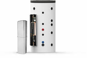 Der Pufferspeicher „SPS-1W FriWa“ steht vormontiert in Leistungsgrößen von 500 bis 1500 l zur Verfügung. Bild: Thermic Energy