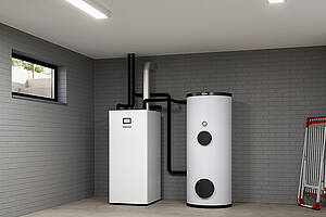 Der SCOP (Seasonal Coefficient of ­Performance) der innenaufgestellten Erdreich-Wärmepumpe „WPE-I Plus“ liegt bei 5,21 für die kleinere und bei 5,4 für die größere Variante. Bild: Stiebel Eltron