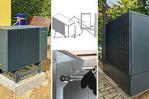 Für die Wärmepumpe „BLW Mono.1“ gibt es unter anderem eine Wandhalterung, einen versenkbaren Montage­sockel, einen anthrazitfarbenen Designsockel und eine Rückseitenverkleidung. Bild: Brötje