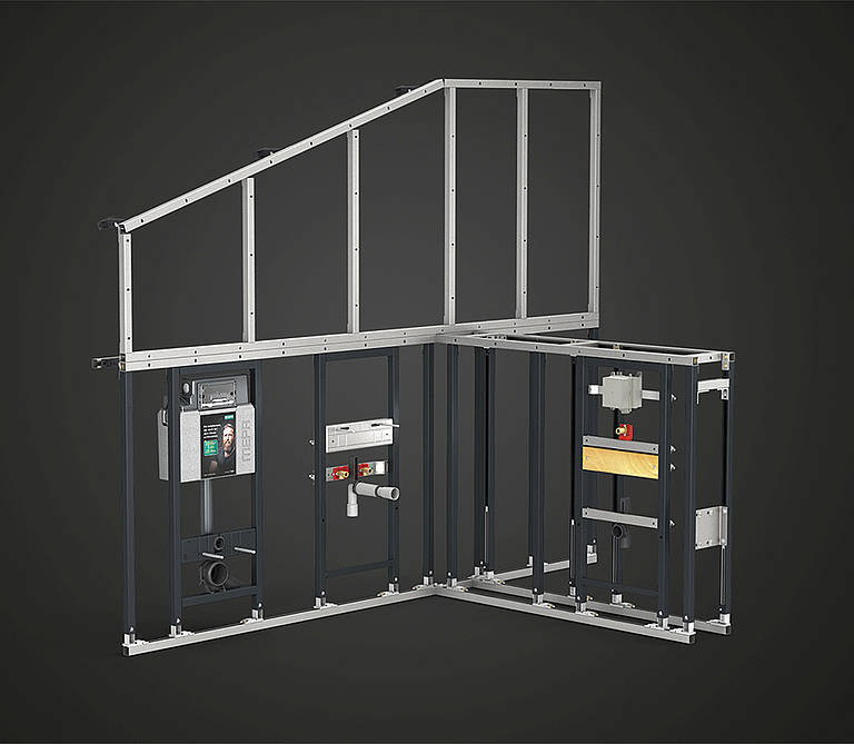 Vorwandsystem Aus Schienen Und Stnderwerk