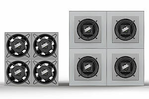 In modularen Konzepten ermöglicht das neue Ventilator­design deutliche Platz­ein­spa­run­gen und eine effi­zientere Raumnutzung. Bild: ebm-papst