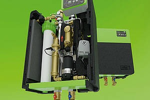 Die „Greenbox“: vorgefertigte Komplettlösung für Wasseraufbereitung und Hydraulik. Bild: Reflex