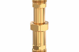 Der „Teleskop-Konus­adapter“ gleicht Rohr­abstände von 74 bis 107 mm aus, hier im ausgezogenen Zustand. Bild: HUMMEL