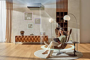 Ein Human Detecting Sensor aktiviert den Energiesparmodus, wenn sich über einen bestimmten Zeitraum keine Personen im Raum befinden. Bild: LG Electronics