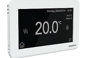 Smart-Thermostat „BT-ST03-RF“ für die individuelle Programmierung von Temperaturregelungen. Bild: Watts Industries